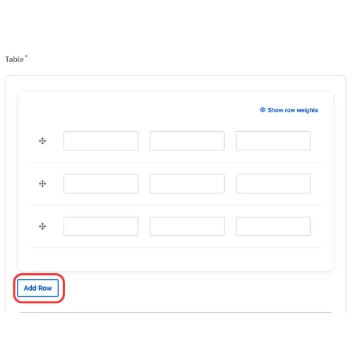 Add row to a table