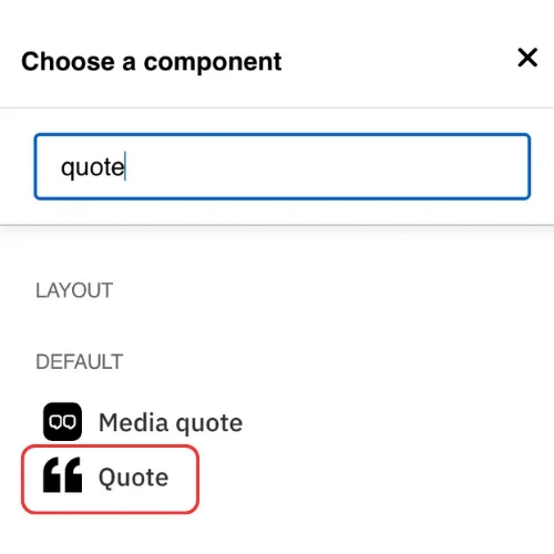 Choose a quote component