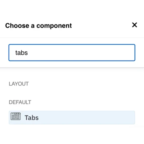 Choose tabs from menu