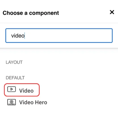 Choose a video hero component