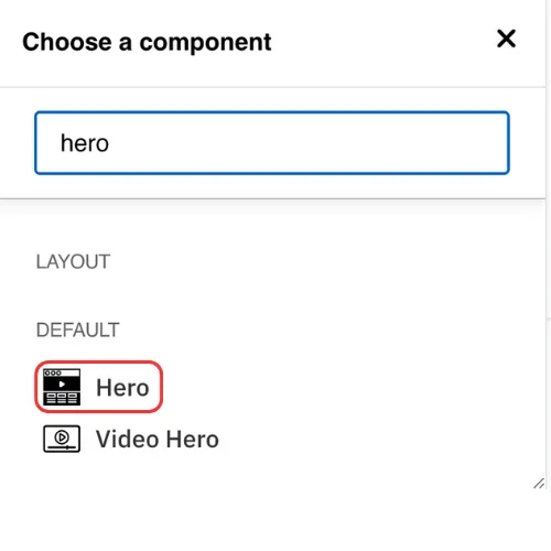 Choose a hero component