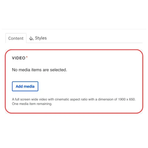 Content section for video hero