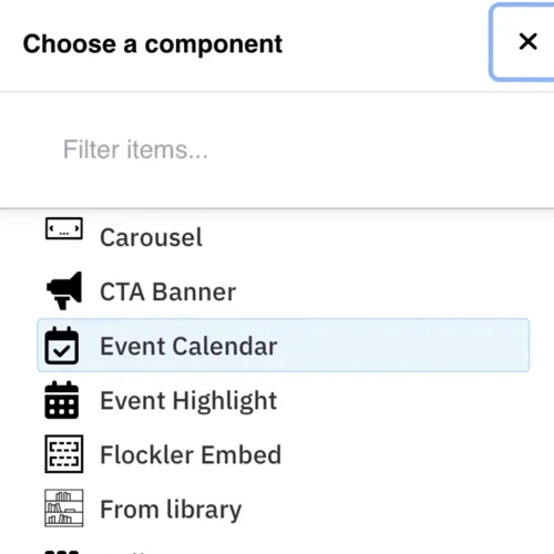 The Event calendar dropdown select 