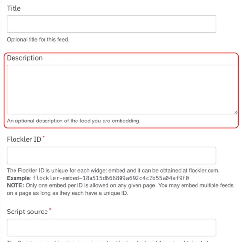 Example of the Flocker description field 