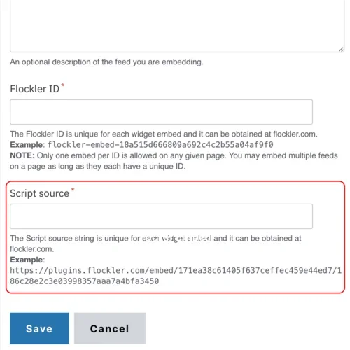 Example of the Flocker  script source field