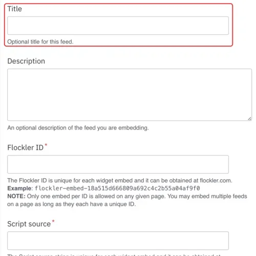 Example of the Flocker title field 