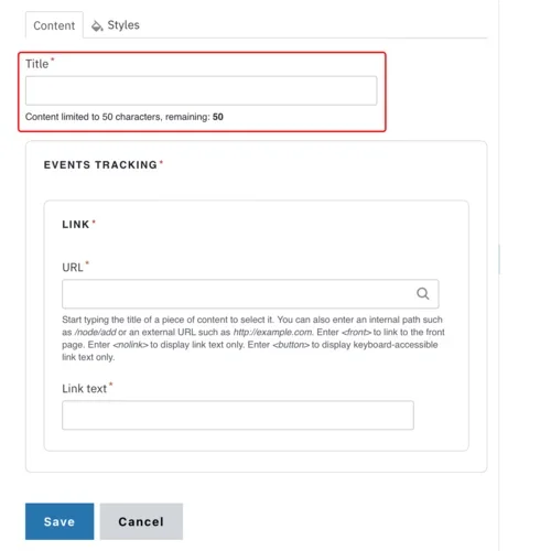 Example of the title field 