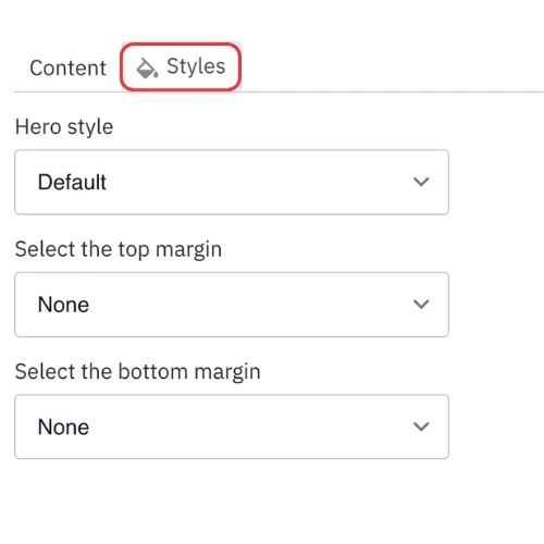 Hero style options