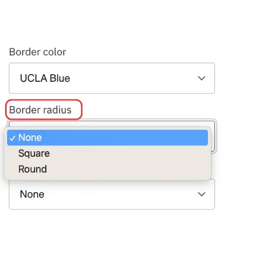 Select a border radius