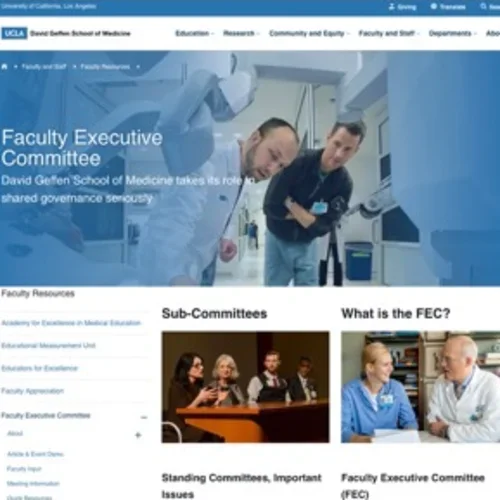 Screenshot of a site section page 