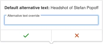 Example alt text override button