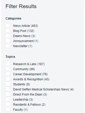 Filter article results 