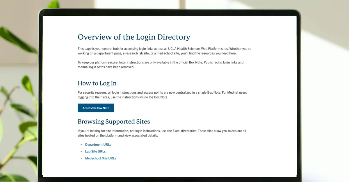 Cms Login Logging in to Your Website | Health Sciences Enterprise CMS