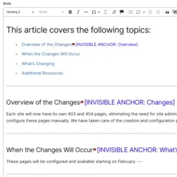 Example of the new text editor 