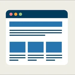 Layout illustration of a section header and card grid