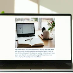 Image caption on a laptop