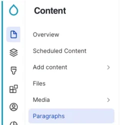 paragraphs menu selected 
