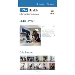 Example of webpage phone view 