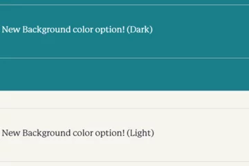 Examples of the light and dark background options for the Web Platform. 