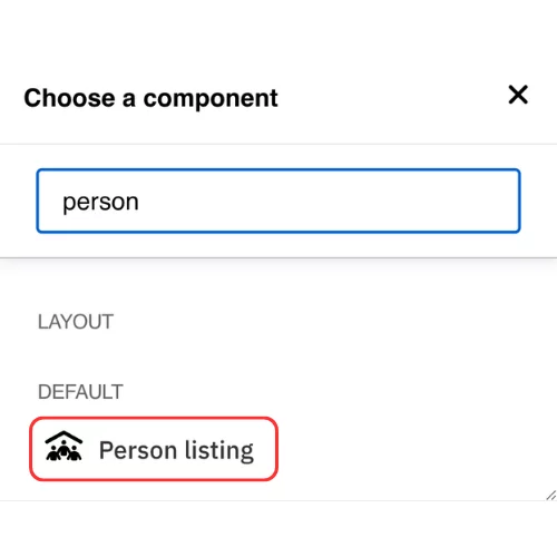 Choose a person listing from the menu